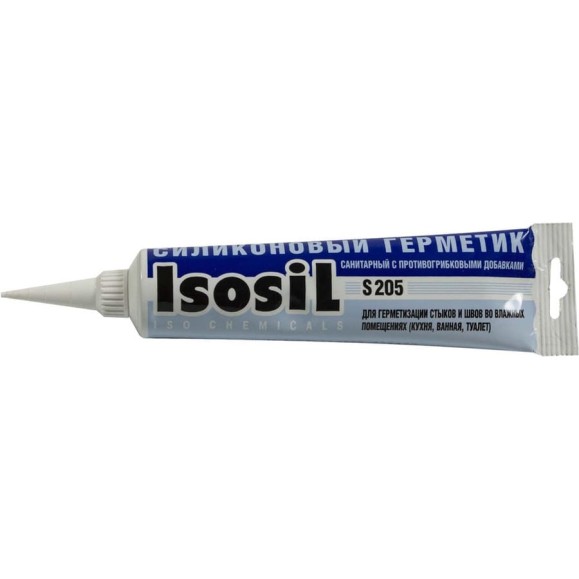 Силиконовый санитарный герметик ISOSIL S205 прозрачный, 115 мл, 2050008 Силиконовый санитарный герметик ISOSIL S205 прозрачный, 115 мл, 2050008