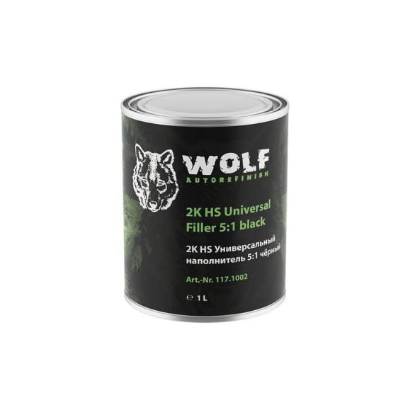 Наполнитель Wolf 2К HS универсальный, 5:1, чёрный, 1 л 117.1002