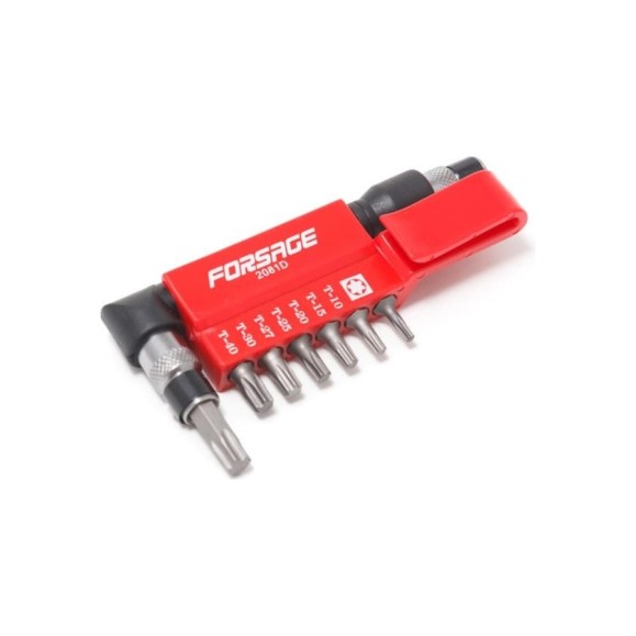 Набор бит-TORX с Г-образным битодержателем Forsage 1/4" 8 предметов F-2081D(9479) Набор бит-TORX с Г-образным битодержателем Forsage 1/4" 8 предметов F-2081D(9479)