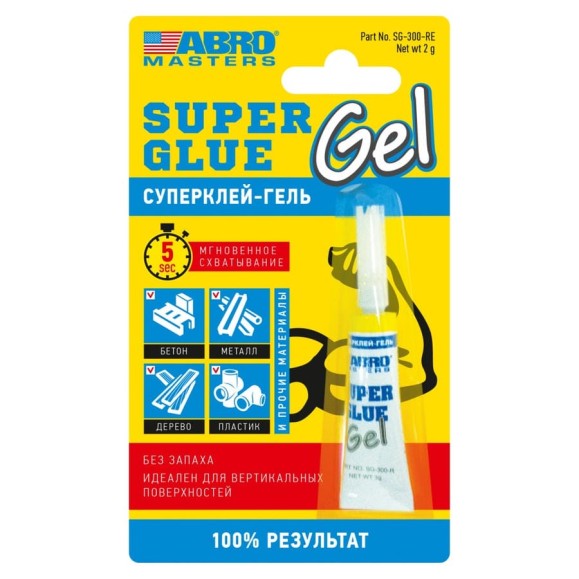 Супер клей Abro гель 3г SG-300-R Супер клей Abro гель 3г SG-300-R