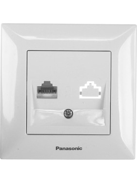 Компьютерная розетка Panasonic RJ45, категория 5е, белая Arkedia 54766 WMTC0404-2WH