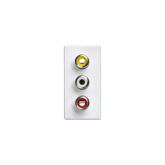 Розетка для подключения аудио/видео разъёмов Simon RCA S27 белый 2701093-030