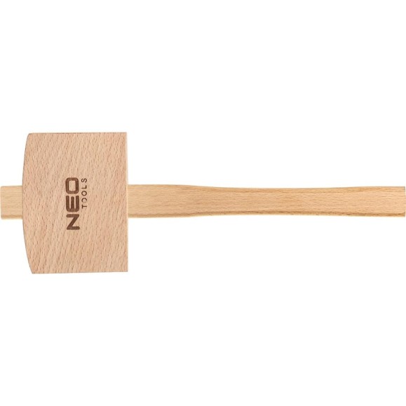 Киянка NEO Tools деревянная, 120x90x48 мм, деревянная рукоятка 350 мм 25-077