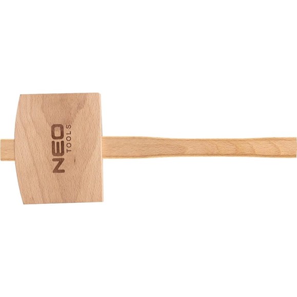 Киянка NEO Tools деревянная, 140x110x50 мм, деревянная рукоятка, 380 мм 25-078