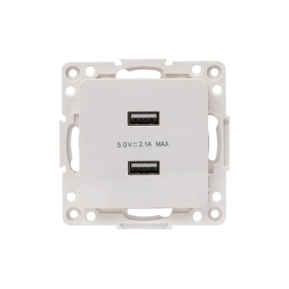 Механизм 2-местной USB розетки EKF PROxima Стокгольм, 2,1А, белый EYR16-028-10-2USB Механизм 2-местной USB розетки EKF PROxima Стокгольм, 2,1А, белый EYR16-028-10-2USB