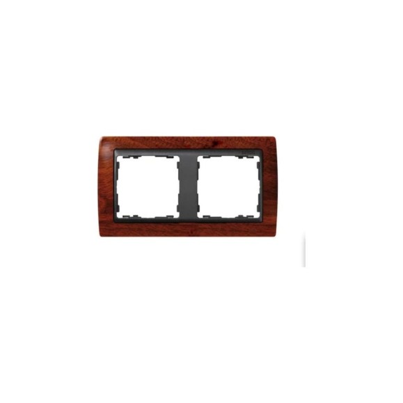 Рамка Simon декоративная, 2 поста, S82, вишня-графит 82825-61