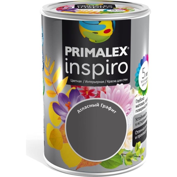 Краска PRIMALEX Inspiro Атласный Графит 420176 Краска PRIMALEX Inspiro Атласный Графит 420176