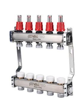Коллекторный блок с расходомером VALTEC 1х4 выхода Евроконус 3/4 VTc.584.EMNX.0604