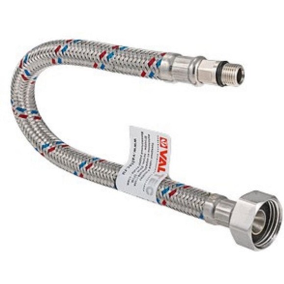 Подводка для воды (М10х18 мм; G1/2; 1.5 м; гайка-штуцер) Valtec VTf.003.IS.0418150 Подводка для воды (М10х18 мм; G1/2; 1.5 м; гайка-штуцер) Valtec VTf.003.IS.0418150