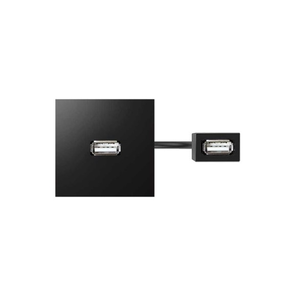 Проходной модуль с адаптером USB мама/мама Simon, черный, 400 40001191-038
