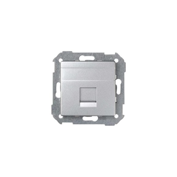 Адаптер Simon со шторками на 1 коннектор UTP RJ45, FTP RJ45, RJ12, AMP, S82 Detail алюминий 82005-93