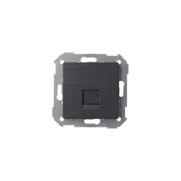 Адаптер Simon со шторками на 1 коннектор UTP RJ45, FTP RJ45, RJ12, AMP, S82, S82N графит 82005-38