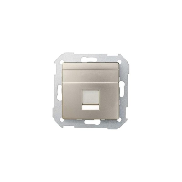 Адаптер Simon со шторками на 1 коннектор UTP RJ45, FTP RJ45, RJ12, AMP, S82, S82N, шампань 82005-34