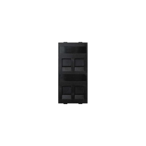 Адаптер Simon на 4хRJ45 коннектора, S-модуль, с защитными шторками, графит S76C-14