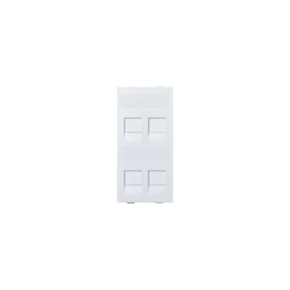 Адаптер Simon на 4хRJ45 коннектора, S-модуль, с защитными шторками, белый S76C-9