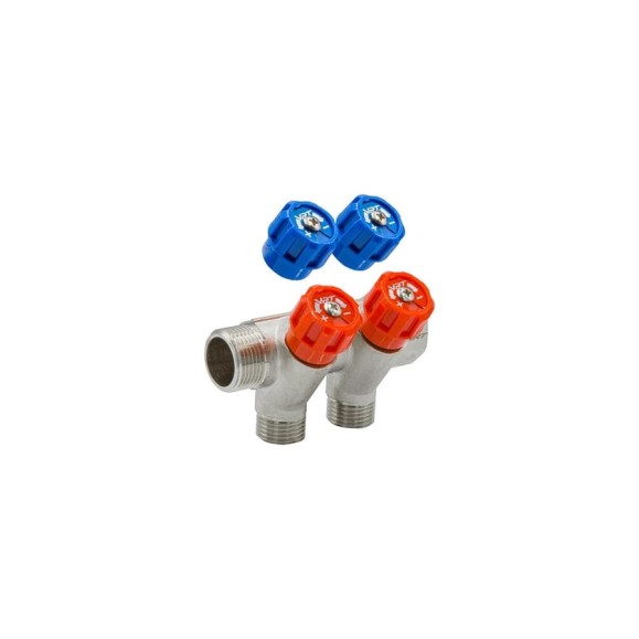 Коллектор VRT 3/4"x1/2", с регулировочными вентилями, 2 выхода 524076