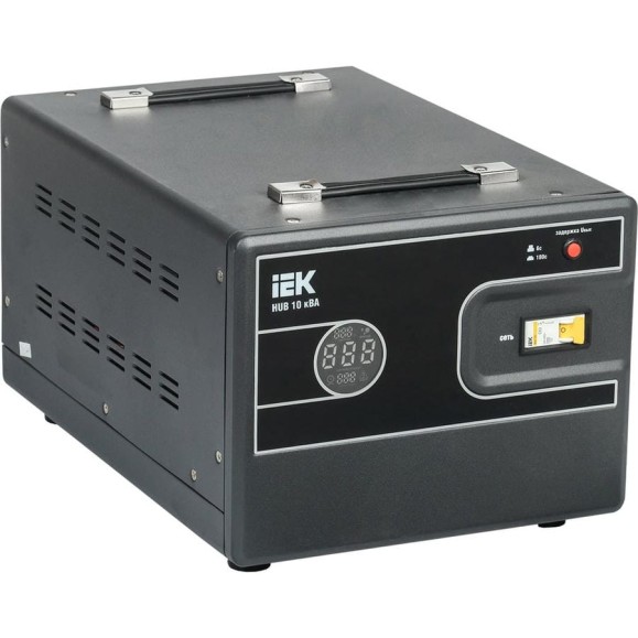 Однофазный стабилизатор напряжения IEK, переносной 10кВА HUB IVS21-1-010-13