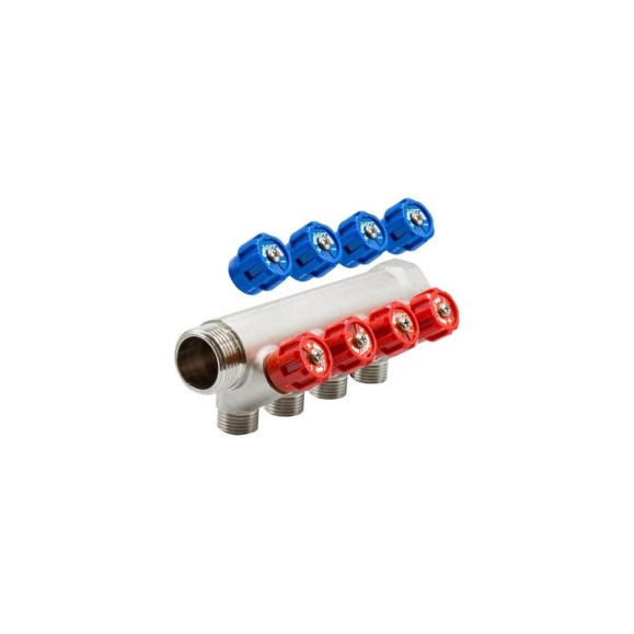 Коллектор VRT 1"x1/2", с регулировочными вентилями, 4 выхода 524075 Коллектор VRT 1"x1/2", с регулировочными вентилями, 4 выхода 524075