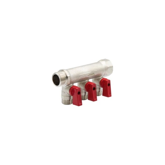 Коллектор VRT 3/4"x1/2", с отсечными кранами, 3 выхода 531862 Коллектор VRT 3/4"x1/2", с отсечными кранами, 3 выхода 531862
