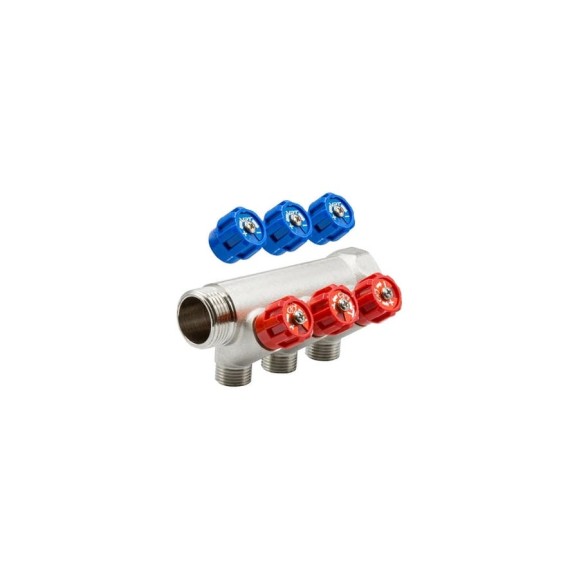 Коллектор VRT 1"x1/2", с регулировочными вентилями, 3 выхода 524074