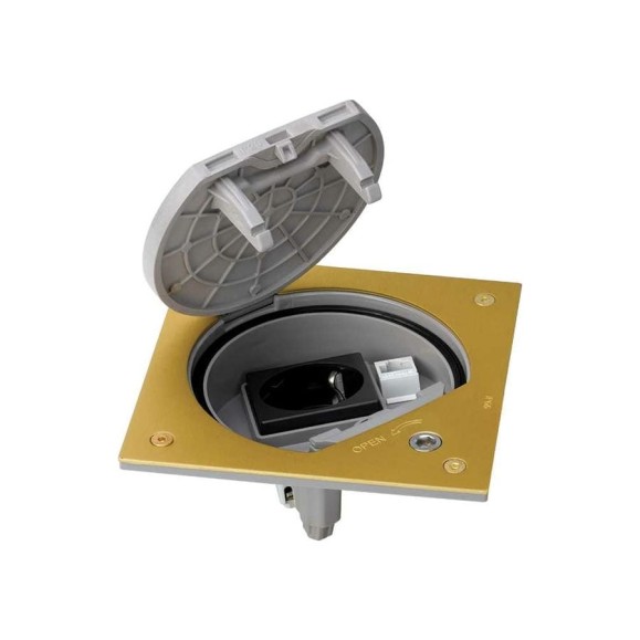 Влагостойкая основа с розеткой Simon, IP66 2PE Schuko К45 RJ45 5e UTP с замком латунь KSE15USEC-23-71 Влагостойкая основа с розеткой Simon, IP66 2PE Schuko К45 RJ45 5e UTP с замком латунь KSE15USEC-23-71