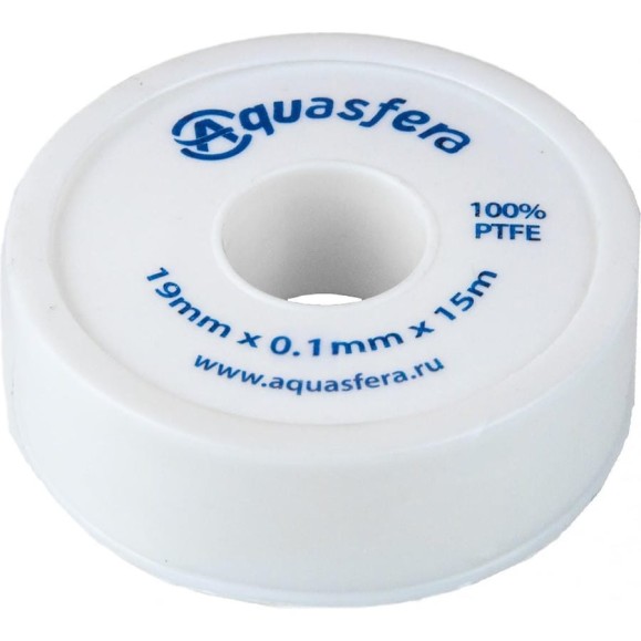 Лента Aquasfera ФУМ катушка 19мм х 0,1мм х 15м PTFE вода 6020 6020-03 008-0547 Лента Aquasfera ФУМ катушка 19мм х 0,1мм х 15м PTFE вода 6020 6020-03 008-0547