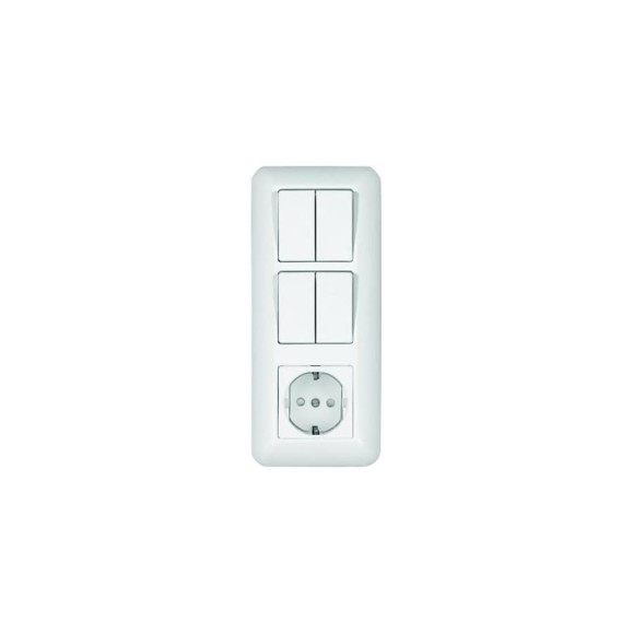 Блок Schneider Electric СП БК-2 ВР-006Б Прима 2-кл.+2-кл. выкл+розетка с заземлением, белый BK2VR-006B-B