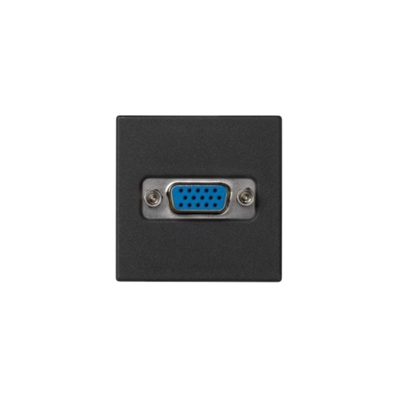 Плата с разъёмом VGA Simon, D-sub, 15 pin, К45, винтовой зажим, мама, графит K100B-14