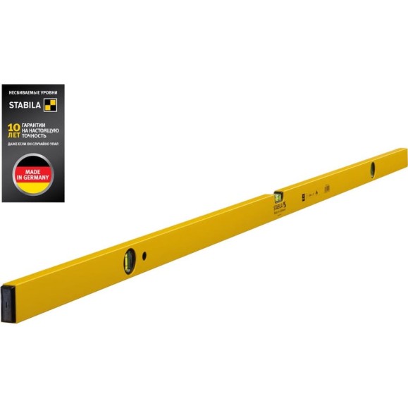 Уровень STABILA тип 70-2, 180см, 3 глазка, точность 0,5 мм/м 14190 Уровень STABILA тип 70-2, 180см, 3 глазка, точность 0,5 мм/м 14190