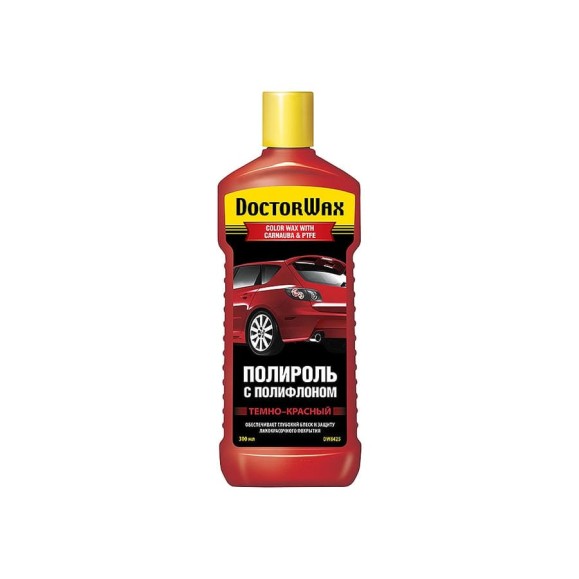 Цветной полироль с полифлоном DoctorWax темно-красный DW8425