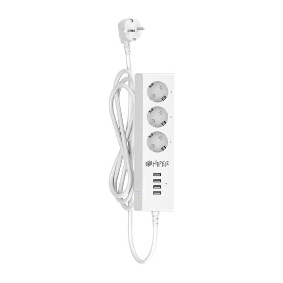 Умный сетевой фильтр Hiper IoTPS34, 3 розетки, 4хUSB порта 524524