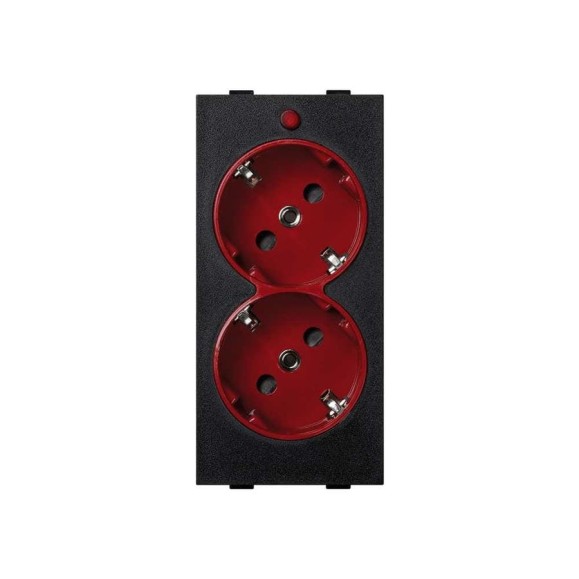Розетка с заземлением Simon, 2x2PE, сдвоенная, S-модуль, с индикатором 16А, 25 графит красный S1-6-14 Розетка с заземлением Simon, 2x2PE, сдвоенная, S-модуль, с индикатором 16А, 25 графит красный S1-6-14