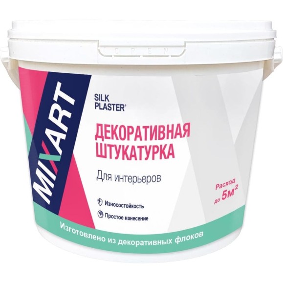 Штукатурка декоративная Silkplaster MIXART Absolute интерьерная светло-песочная 5,5 кг 3022 Штукатурка декоративная Silkplaster MIXART Absolute интерьерная светло-песочная 5,5 кг 3022