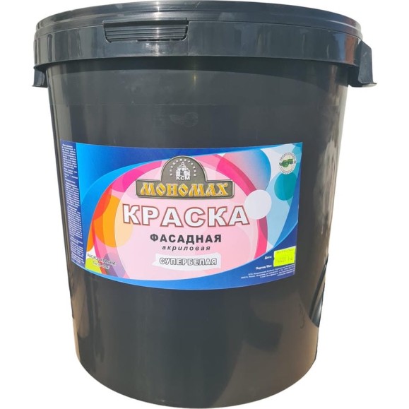 Краска фасадная (супербелая; 40 кг) Мономах 2крфс40б Краска фасадная (супербелая; 40 кг) Мономах 2крфс40б