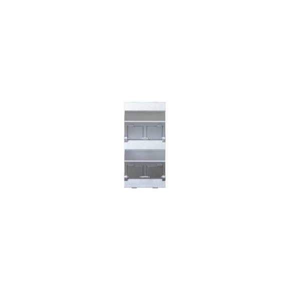 Наклонный адаптер Simon на 4хRJ45 коннектора, S-модуль, алюминий S80C-8