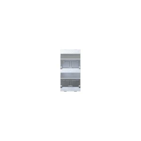 Наклонный адаптер Simon на 4хRJ45 коннектора, S-модуль, алюминий S80C-8