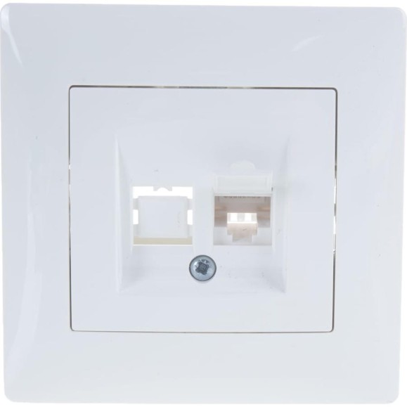 Компьютерная розетка GUSI ELECTRIC Bravo RJ45, одинарная, СУ, белый С10К1-001-СБ
