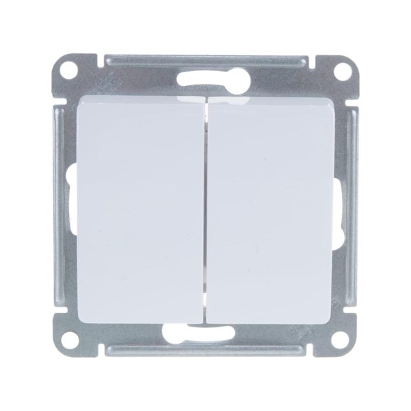 Механизм выключателя Systeme Electric 2-клавишный GLOSSA белый SchE GSL000151