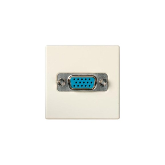 Розетка для подключения VGA-разъёма Simon HD15, широкий модуль, S27, слоновая кость 2700091-031