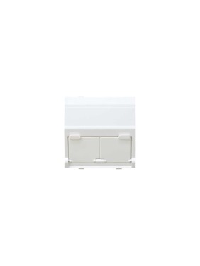 Адаптер со шторками Simon S27, на 2 коннектора AMP UTP, FTP, SYSTYMAX RJ12, UTP, белый C27086-0035