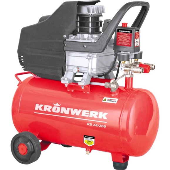 Воздушный компрессор KRONWERK KD 24 200, 1,5 кВт, 198 л мин, 24 л 58041 Воздушный компрессор KRONWERK KD 24 200, 1,5 кВт, 198 л мин, 24 л 58041