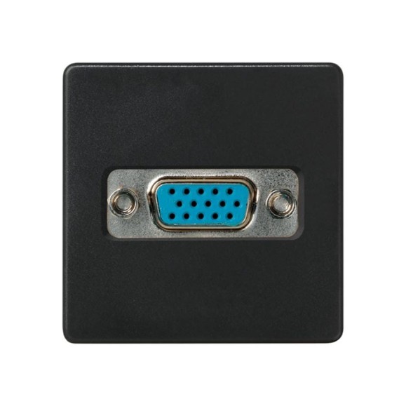 Розетка для подключения VGA-разъёма Simon, HD15, винтовое соединение, широкий, графит 2700091-038