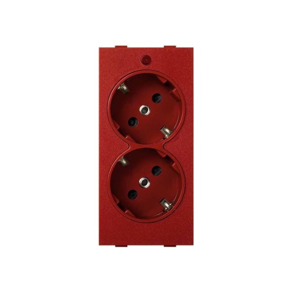 Розетка с заземлением Simon 2x2PE, сдвоенная, S-модуль, с индикатором 16А, 250В, красный S1-6 Розетка с заземлением Simon 2x2PE, сдвоенная, S-модуль, с индикатором 16А, 250В, красный S1-6
