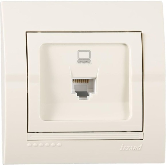 Розетка Lezard DERIY RJ45 крем 702-0303-139