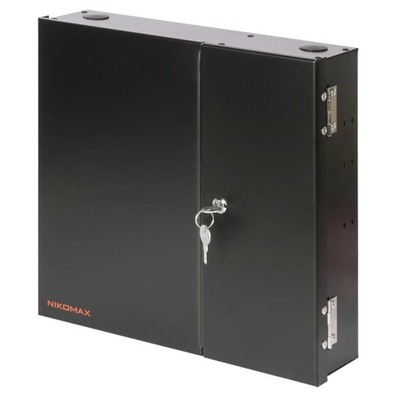Настенный оптический кросс NIKOMAX, до 48 SC/LC или 24 FC/ST портов, черный NMF-WP48-BLANK-IB-P-BK