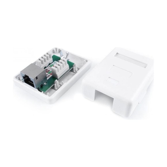Компьютерная розетка Hyperline, SB1-1-8P8C-C6-SH-WH RJ-45 8P8C, категория 6, экранированная 430236