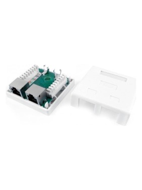 Компьютерная розетка Hyperline, SB1-2-8P8C-C6-SH-WH RJ-45 8P8C, категория 6, экранированная 430237