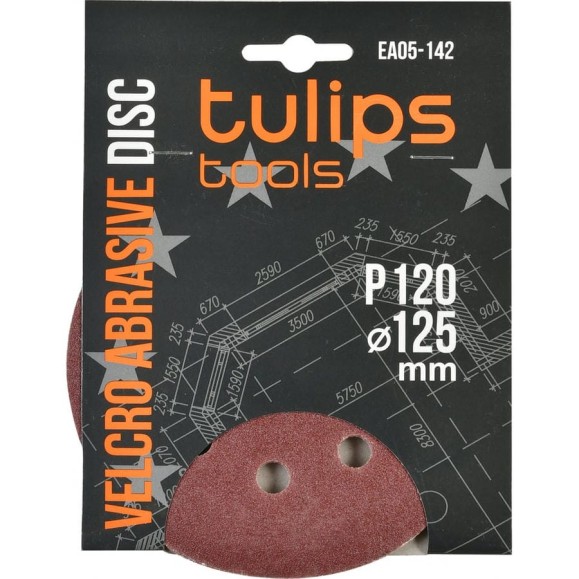 Диск шлифовальный с липучкой (5 шт; 125 мм; P120) Tulips tools EA05-142 Диск шлифовальный с липучкой (5 шт; 125 мм; P120) Tulips tools EA05-142