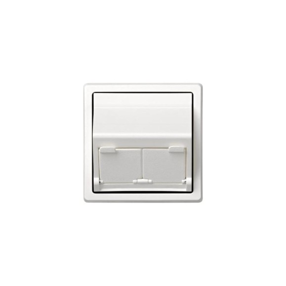Адаптер Simon на 2 коннектора RJ45 KEYSTONE, AMP, Brand-Rex, KRONE, S73 Loft, белый 73086-60