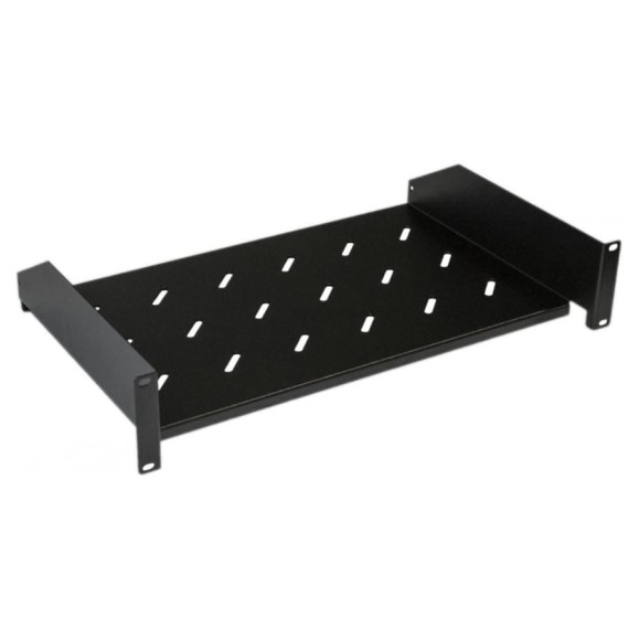 Угловая полка Hyperline TAL3-2U-300-RAL9005 с перфорацией 19, 2U, ширина 440 мм 431394